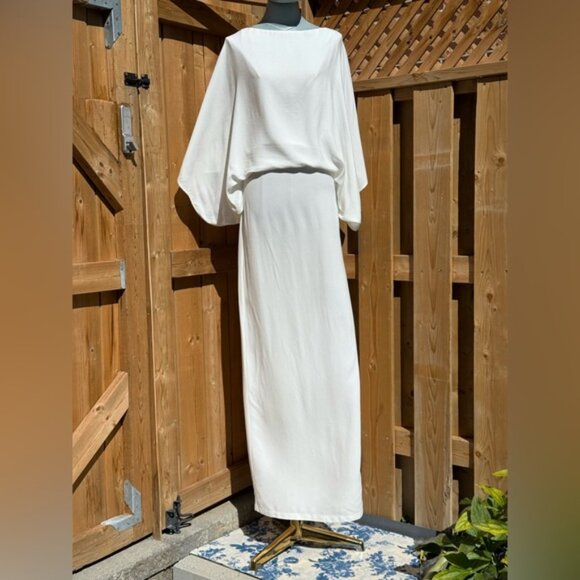 🆕 RAT & BOA 🧿 NWOT Margot Boatneck Long Sleeve Open Back White Maxi, Sz XXS - Picture 12 of 16